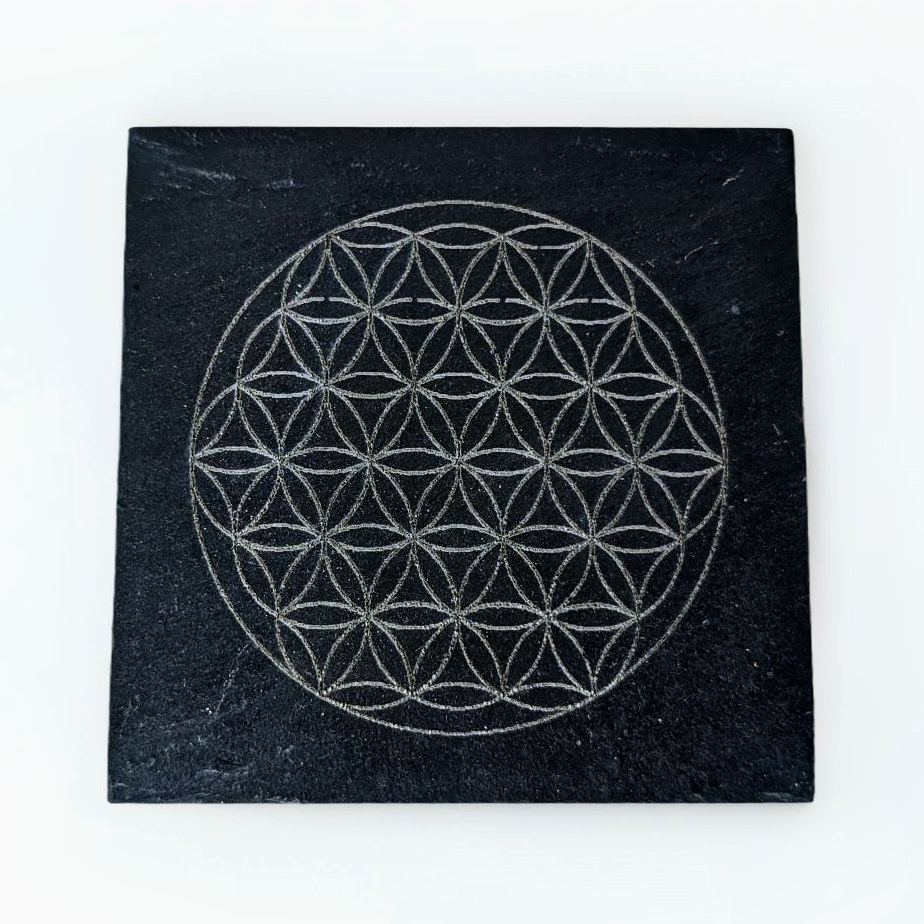 Sous-verre ardoise Géométrie Sacrée